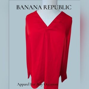Banana Republic Silk V-Neck Long Sleeve Blouse – Women’s Size Medium